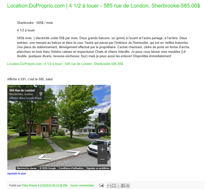 Logement : quand un 4½ coûtait 566 $ à Sherbrooke